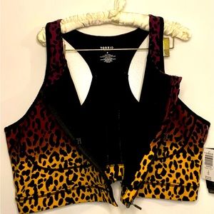 Torrid Size 4 Low Impact Wireless Zip-Front Active Sports Bra